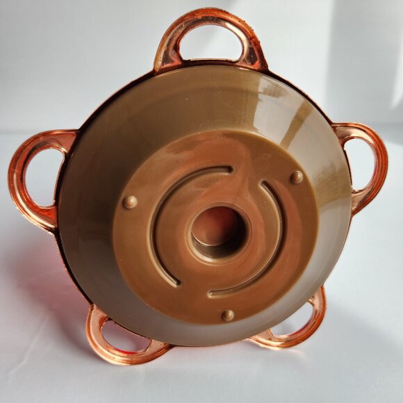 Hummingbird Feeder Red Honeycomb Design Rose Gold Base Dark Red Flower Holes - Picture 6 of 9